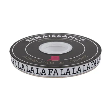 Renaissance Ribbon Gingerbread Christmas Fa La La Webband 10mm Yard