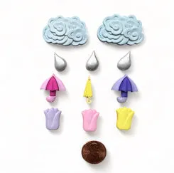 Buttons Galore April Showers Bastelknöpfe 11 Stück Nylon waschbar