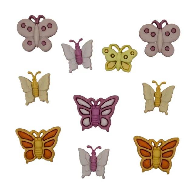 Buttons Galore Butterfly Kisses Knöpfe 10 Stück Pastell