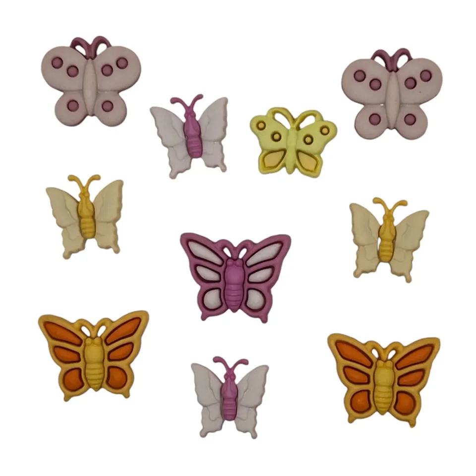 Buttons Galore Butterfly Kisses Knöpfe 10 Stück Pastell