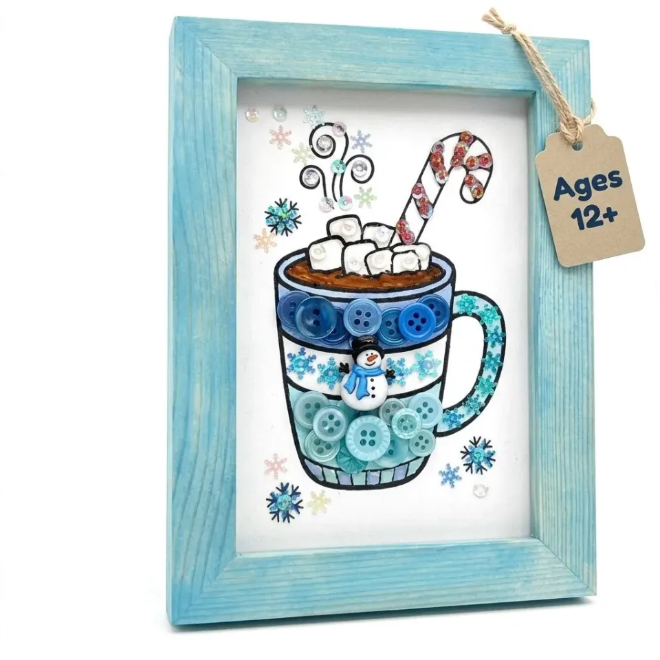 Buttons Galore Hot Cocoa Frame DIY-Bastelset Bilderrahmen 5 x 7 Zoll