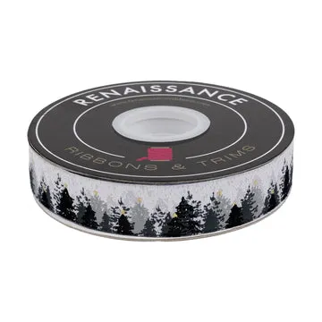 Renaissance Ribbon Farmhouse Christmas Winter Forest Band 22mm 1 Yard gold