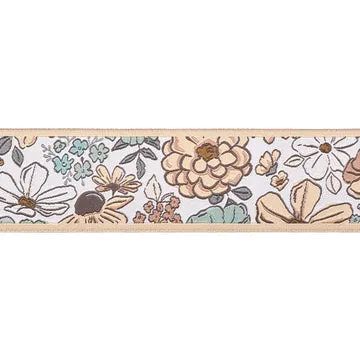Renaissance Ribbon Montana Bloom Floral in Light Webband 38mm 1 Yard hell