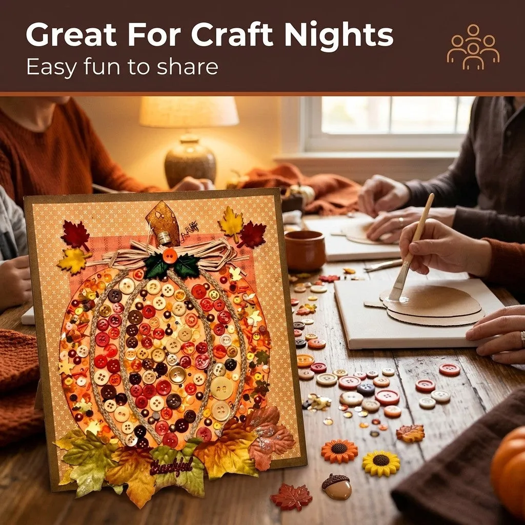 Buttons Galore Pumpkin Canvas Bastelset Herbst 8x10