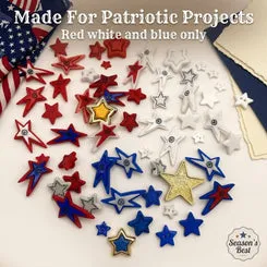Buttons Galore Patriotic Star Sternknöpfe rot-weiß-blau 50 Stk