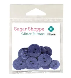 Buttons Galore French Lavender Glitzerknöpfe 15 St. lila