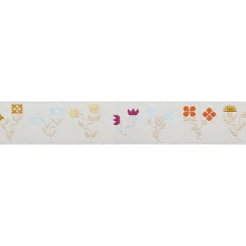 Renaissance Ribbon Salutations Funky Flowers Band 1 Yard Creme Blumen