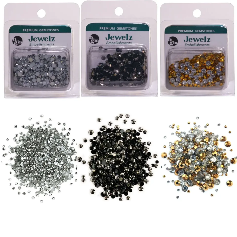 Buttons Galore Jewelz Flat Back Schmucksteine Erdfarben 3er-Pack