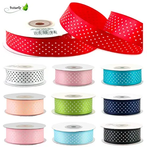 Creativery Satinband Punkte rot 25 mm 25 m Rolle Schleifenband