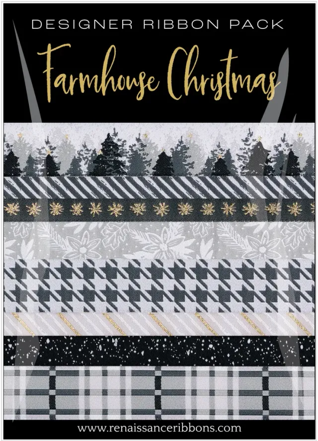 Renaissance Ribbon Farmhouse Christmas Schmuckband Set 8 Yards