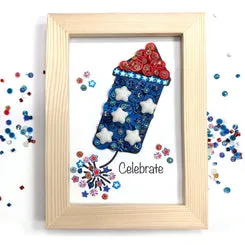 Buttons Galore America 250 Nähknöpfe Glas rot-weiß-blau