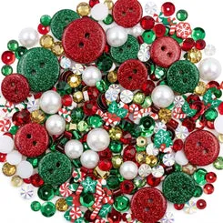Buttons Galore Weihnachten Bastelset 6er Perlen Strass Pailletten