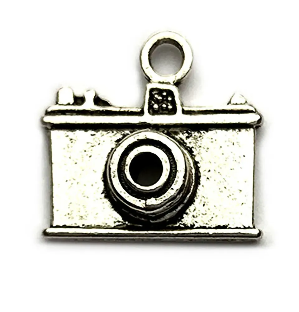 Buttons Galore Camera Charm Anhänger 10 Stück silber Metall