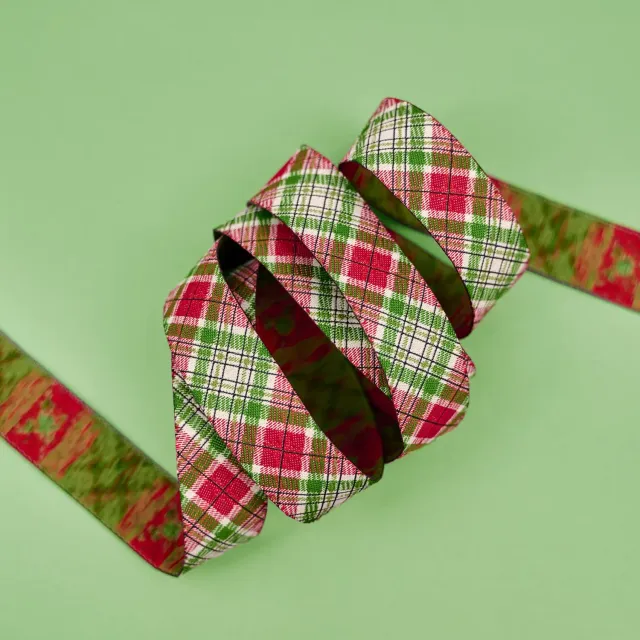 Renaissance Ribbon Holiday Cheer Holiday Plaid Schmuckband 1 Yard