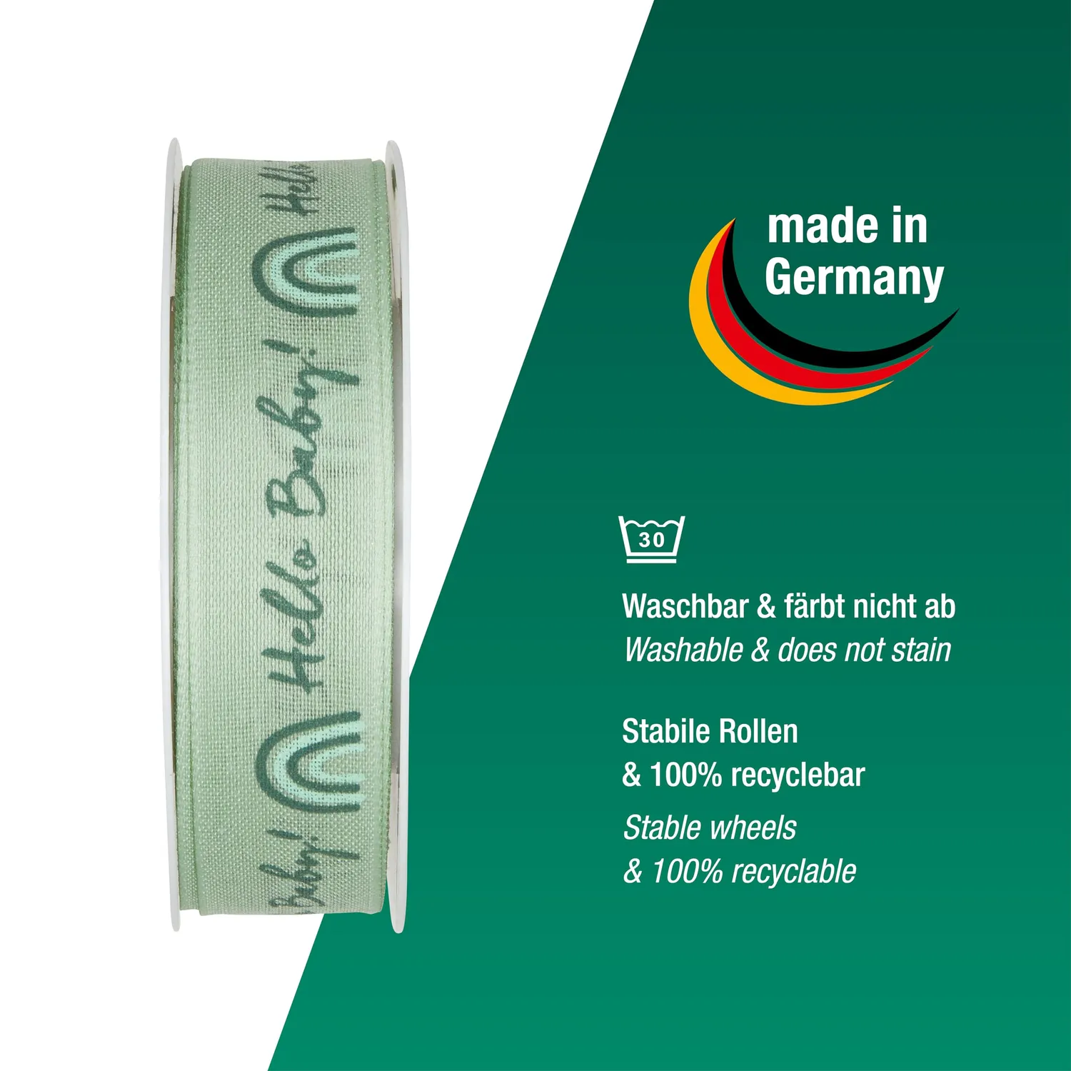 Halbach Geschenkband Hello Baby 25 mm x 16 m Polyester