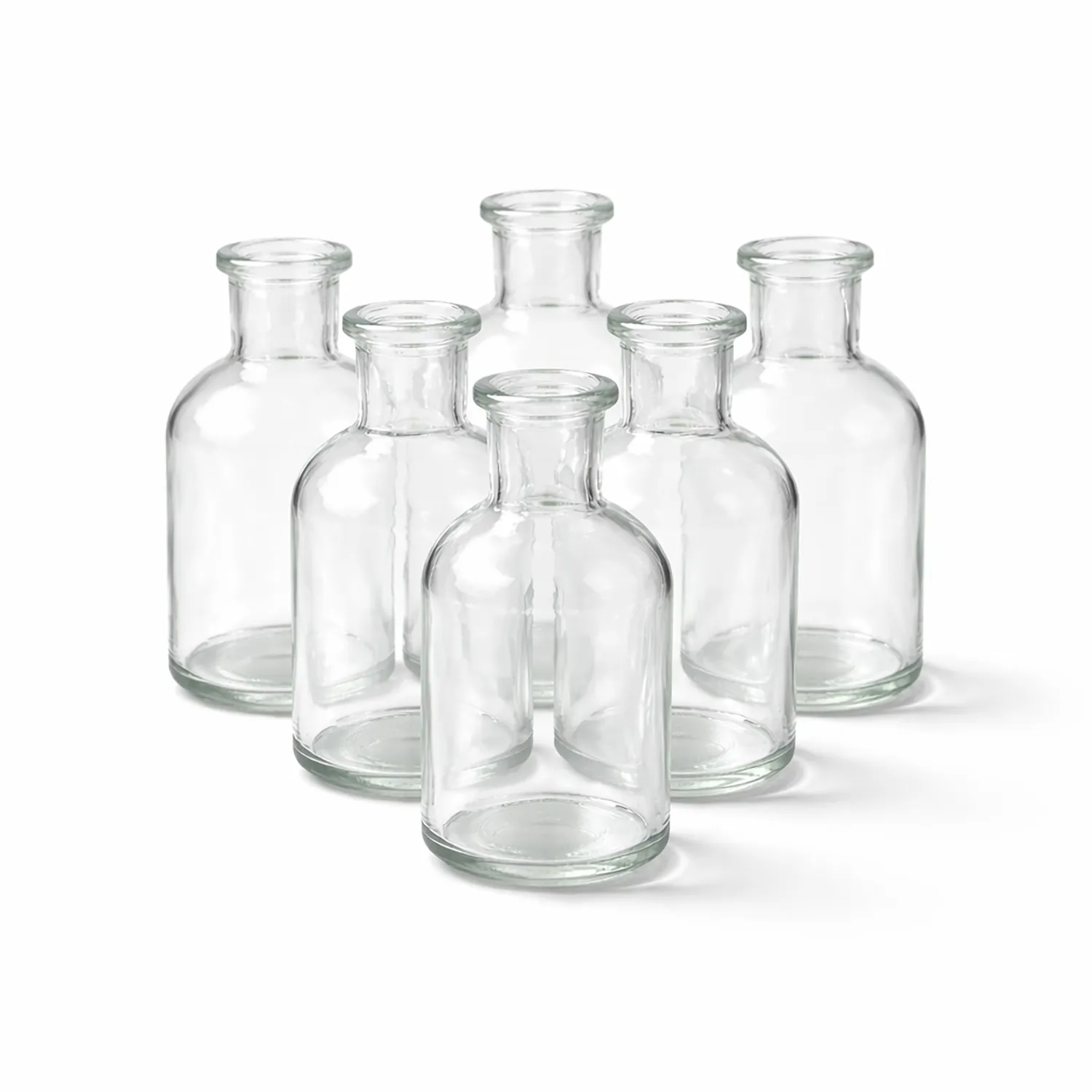 Creativery Blumenvase Glas geriffelt klar