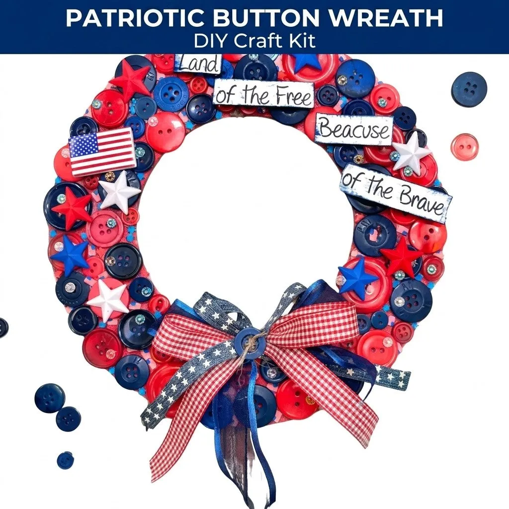Buttons Galore America 250 Wreath Bastelset Kranz 20cm