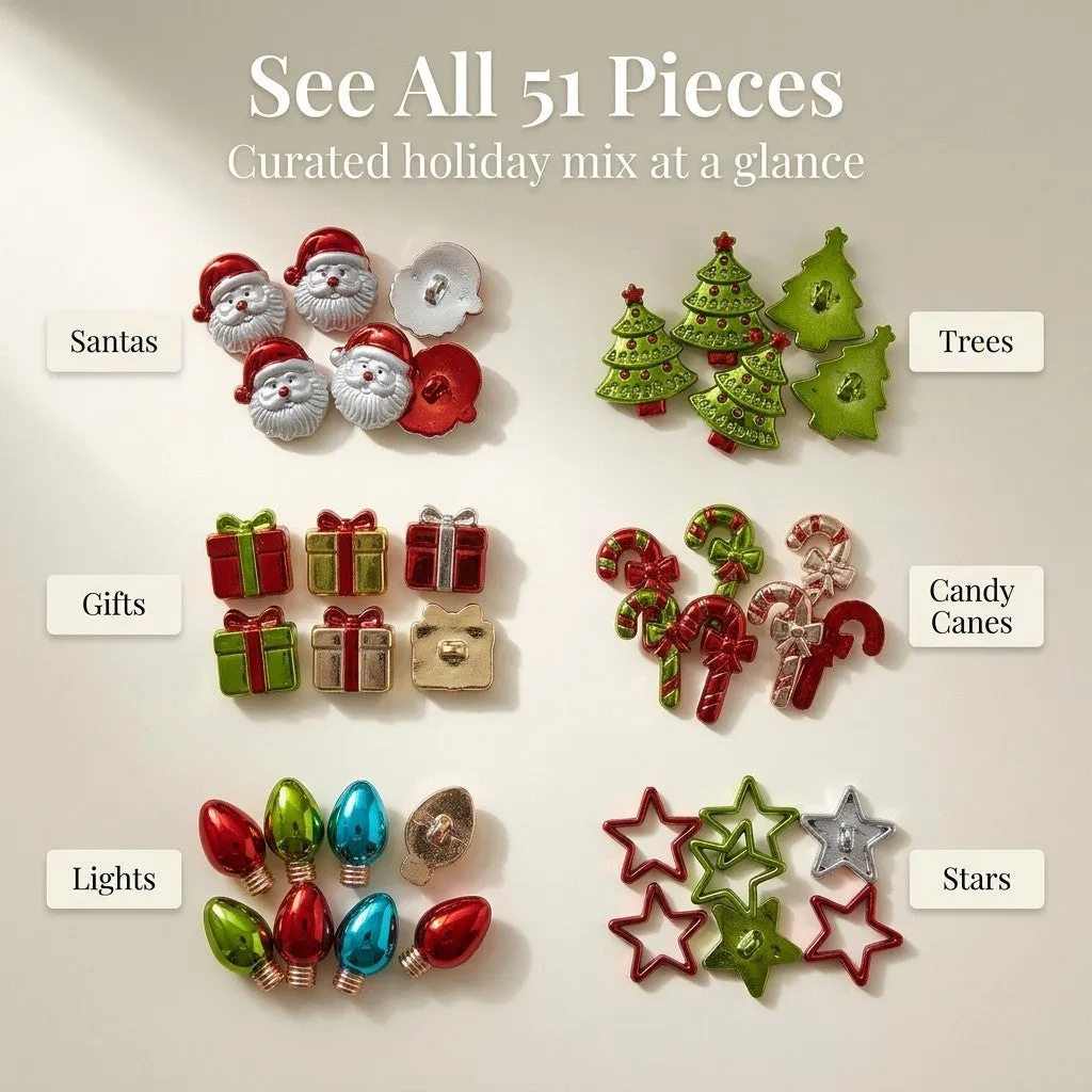 Buttons Galore Holiday Magic Weihnachtsknöpfe 51 Stück Mix