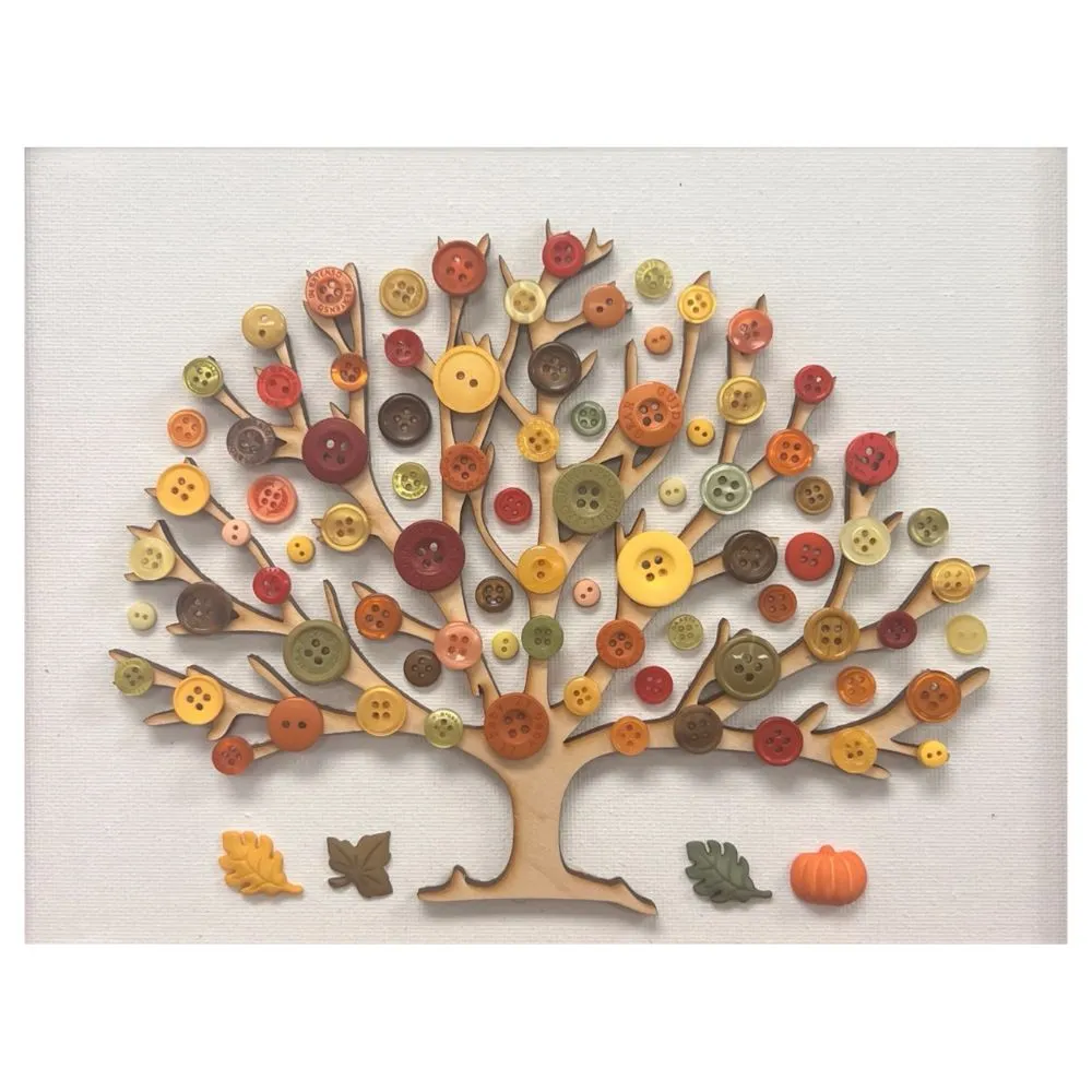 Buttons Galore Button Art Fall Tree Leinwand-Set Herbstbaum