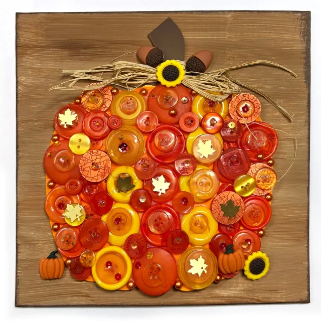 Buttons Galore DIY Fall Pumpkin Bastelset Kürbis 20x25 cm