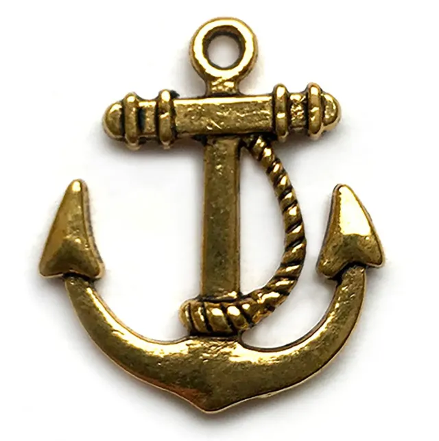 Buttons Galore Anchor Charm Anhänger 10 St antikgold 2,5 cm