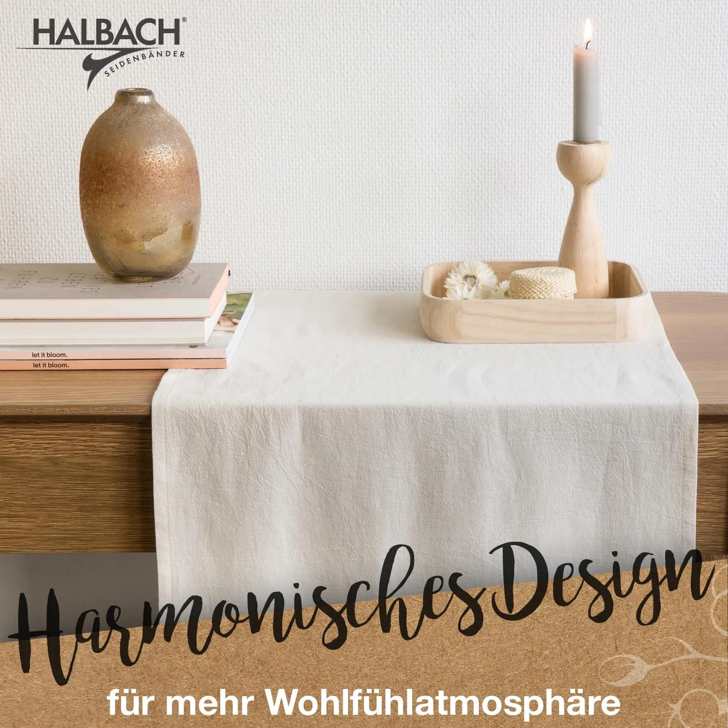 Halbach Baumwoll-Tischläufer Tischband 40cm x 250cm