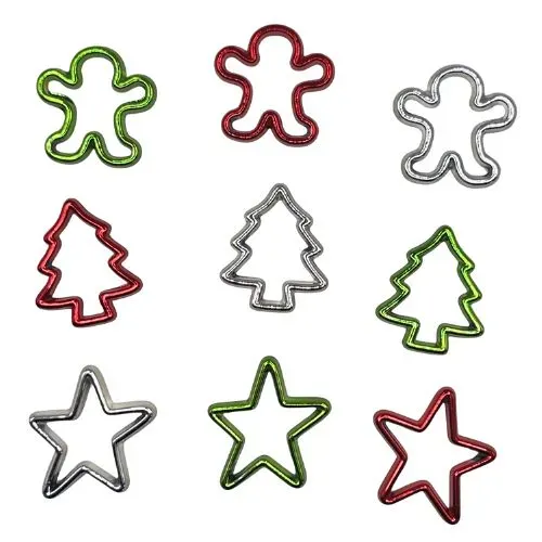 Buttons Galore Cute Cut Outs Christmas Flatbacks Bastelknöpfe 9 St metallic