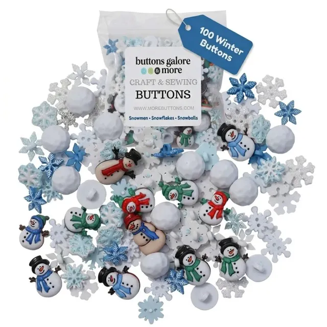 Buttons Galore Winter Button Super Value Pack Winterknöpfe 100 Stück