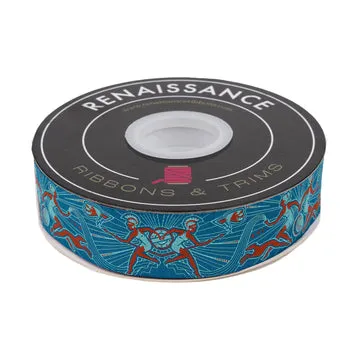 Renaissance Ribbon Mythical Powerhouse Jacquardband 1 Yard petrol
