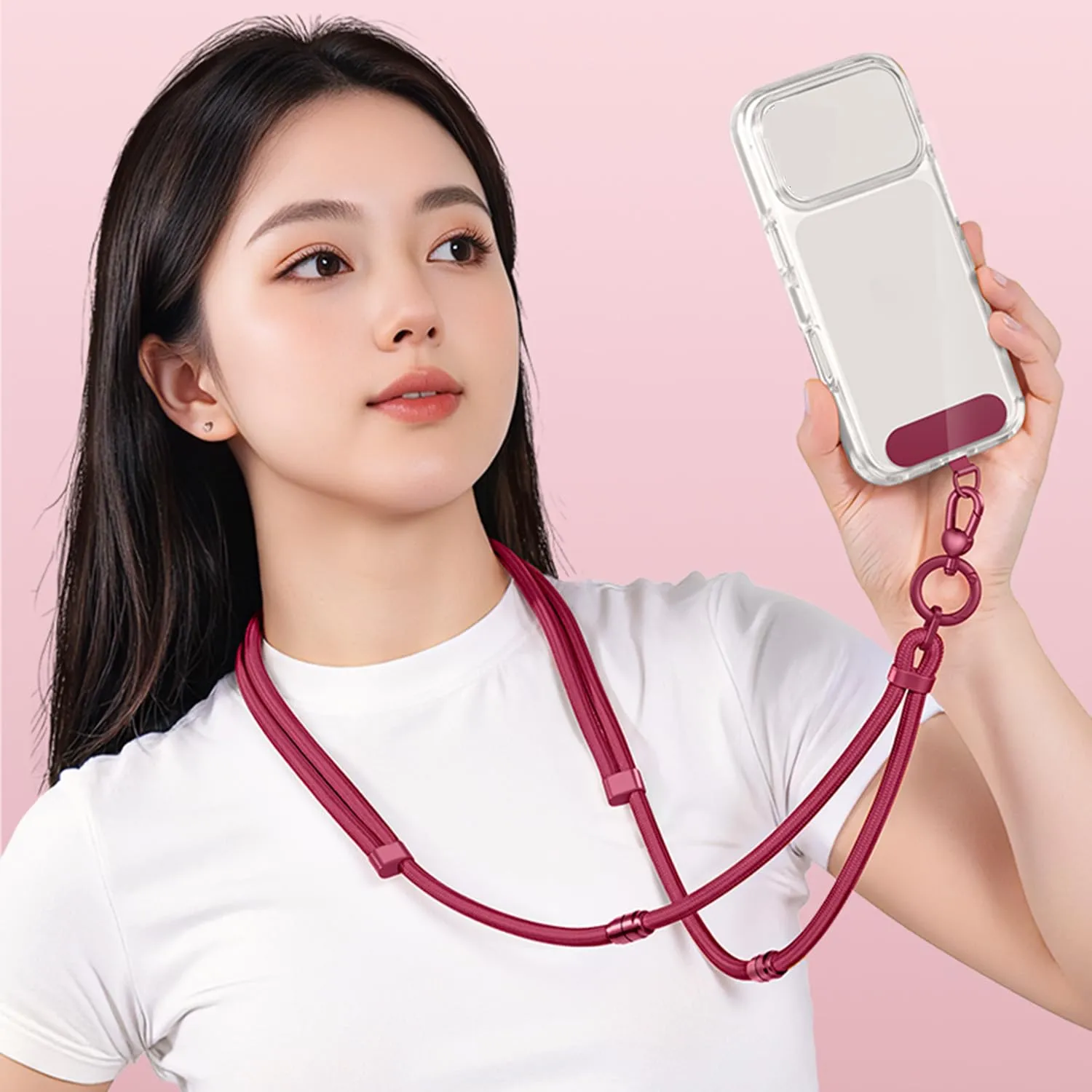 MORSUNBELA Handykette 4-in-1 Handyband zum Umhängen