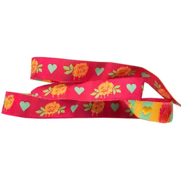 Renaissance Ribbon Curiouser Painted Roses Schleifenband 1 Yard