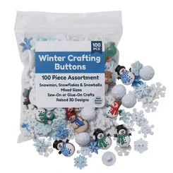 Buttons Galore Winter Button Super Value Pack Winterknöpfe 100 Stück