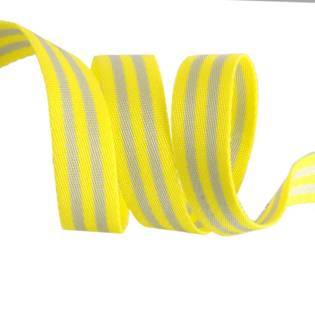 Renaissance Ribbon Neon Thunderbolt Nylongurtband Grau Neongelb 1 Yard