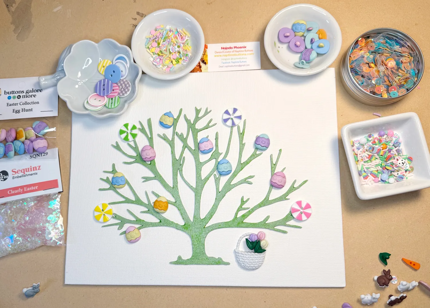 Buttons Galore Easter Egg Tree Bastelset Osterbaum