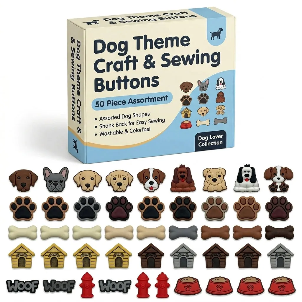Buttons Galore Pets and Pals Hunde Nähknöpfe 50 Stück waschbar