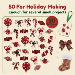 Buttons Galore Candy Cane Weihnachtsknöpfe 50 Stück zum Annähen