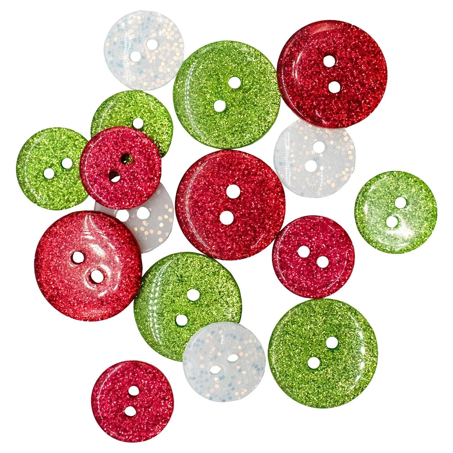 Buttons Galore Santa's Sparkle Weihnachtsknöpfe 16 St. glitzernd