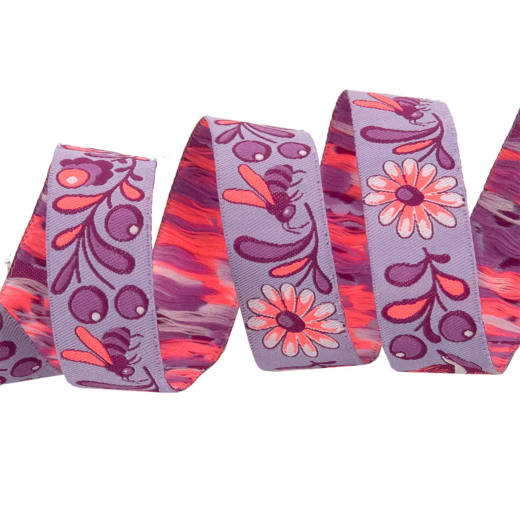 Renaissance Ribbon EverGlow Birds Bees Webband 22mm 1 Yard Neon
