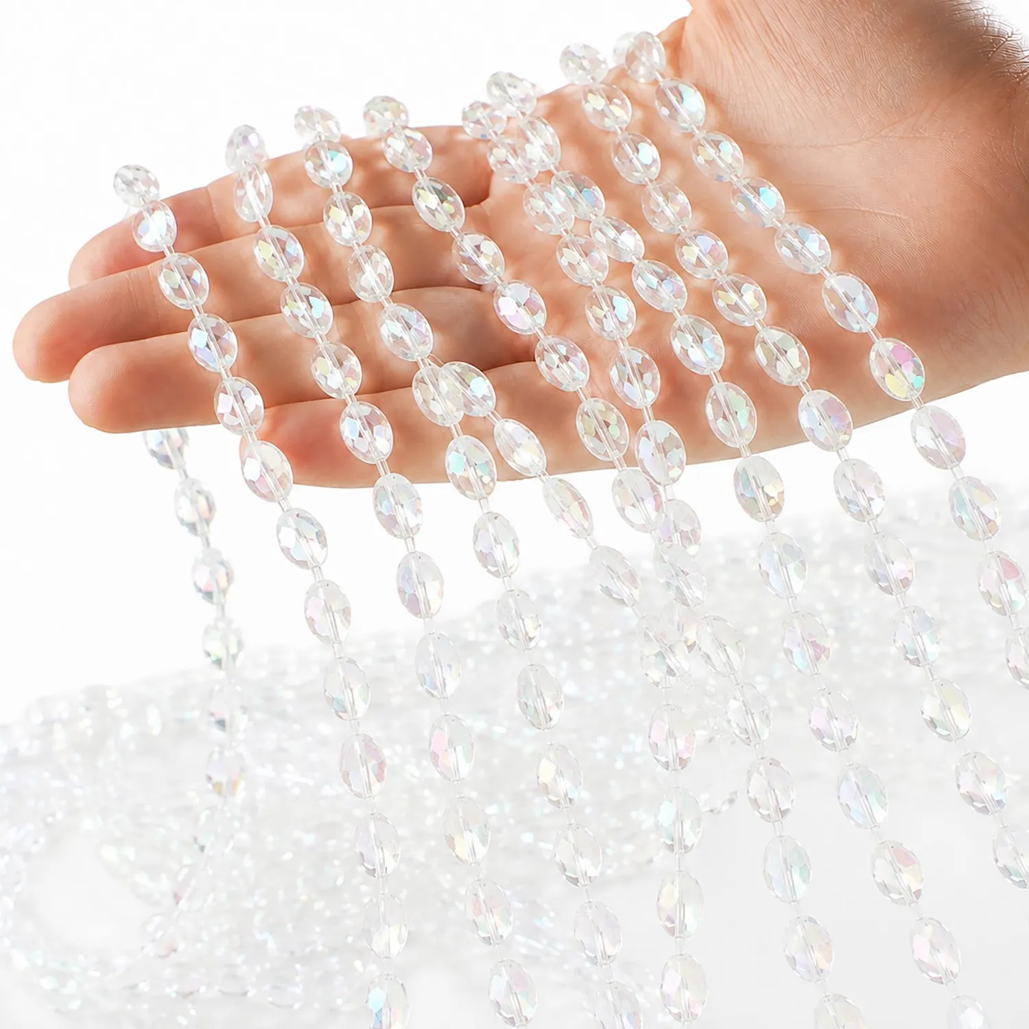 Creativery Kristallgirlande 10mm Acryl Girlande 30m Rolle