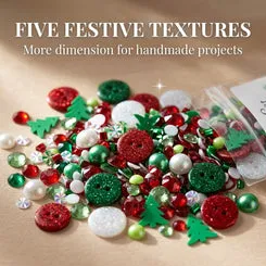 Buttons Galore Weihnachten Bastelset 6er Perlen Strass Pailletten