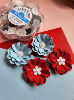 Buttons Galore Treasure Box Low Tide Knöpfe 100er blau
