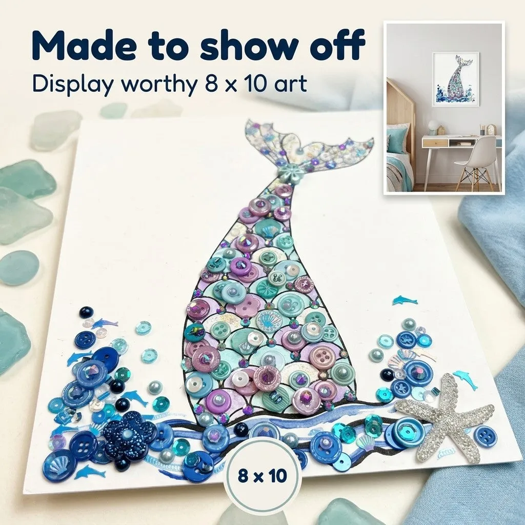 Buttons Galore Mermaid Canvas DIY Craft Kit Bastelset lila