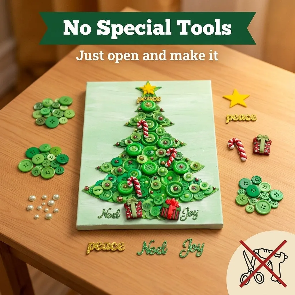 Buttons Galore Christmas Tree Bastelset Leinwand 20x25 cm
