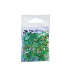 Buttons Galore Lucky Charmz Sparkletz Deko-Mix 10 g Grün-Gold