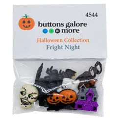 Buttons Galore Fright Night Knöpfe Halloween 9 Stück
