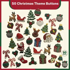 Buttons Galore Christmas Bastelknöpfe 50 Stück Weihnachten waschbar