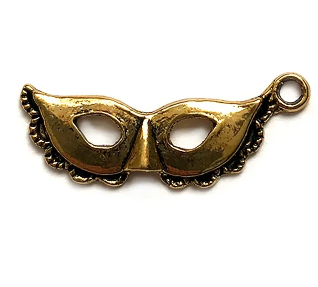 Buttons Galore Mardi Gras Maske Anhänger 10 Stück Gold