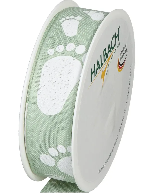 Halbach Geschenkband Baby Füße 25mm x 16m