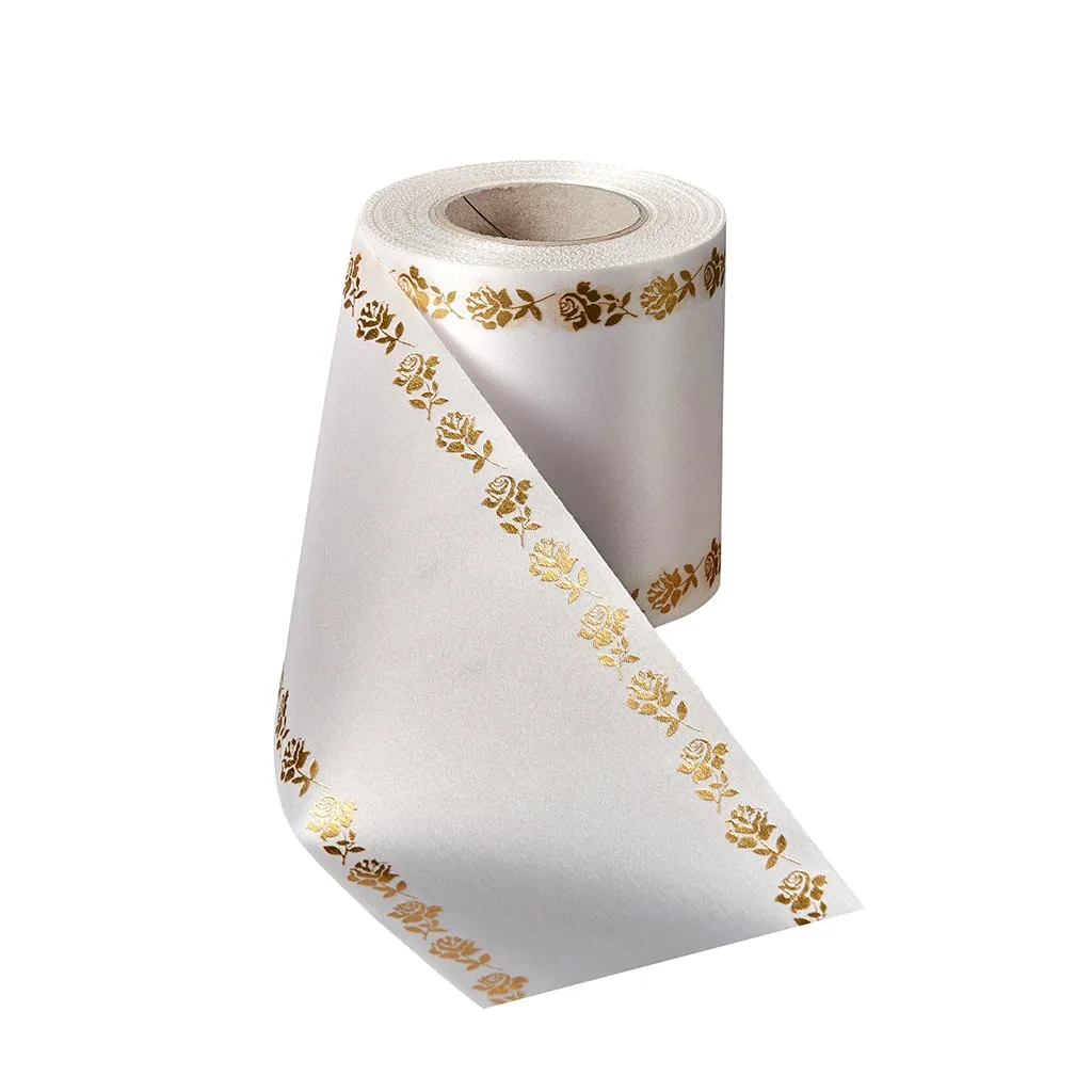ALJO DESIGN Satin-Kranzband Rosen-Rand Kranzband 25 m Laserdruck