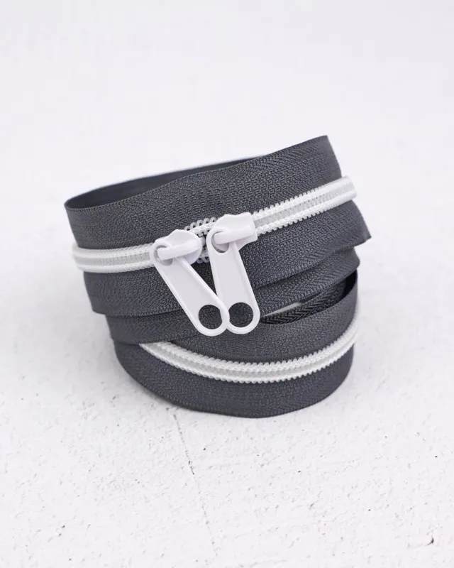 Renaissance Ribbon #5 Taschen-Reißverschluss Ash Doppelschieber